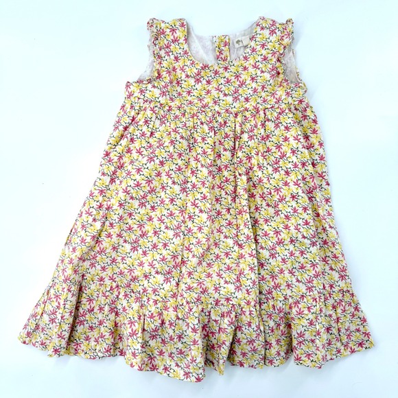 Tucker + Tate Other - Tucker + Tate Girls Floral Cotton Ruffle Sleeveless Dress Pink Yellow Size 3